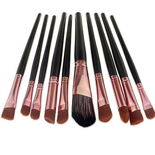 Eleacc 20tlg Make UP Pinsel Pinselset Schminkpinsel Kosmetikpinsel Kosmetik Brush Schwarz-Roasgelb - 3
