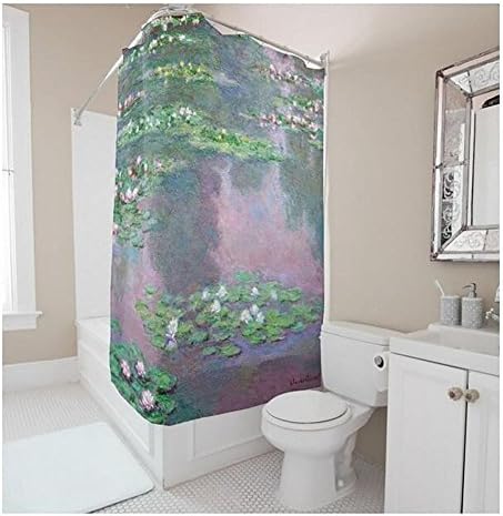 YYH 3D Printing Lotus Pond Mildew Resistant Fabric Polyester Shower Curtains Anti Bacterial Bath Account , 200*180
