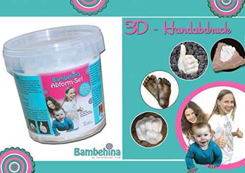Bambehina Handabdruck-Set für Baby- und Kinderhände oder Fuß - im praktischen Abformeimer