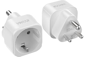 VINTAR 1PC Adaptateur de Voyage France vers Inde, Adaptateur de Prise Europe vers Inde pour Inde, Sri Lanka, Népal, Congo, Certification CE Type D