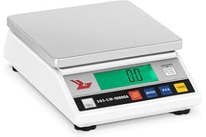 Steinberg Systems Balance de Precision Professionnelle Balance Digitale SBS-LW-10000A (10.000 g / 0,1 g, Surface de pesée 18 x 18 cm, 26 x 17 x 10,5 cm, Temps de chauffe 3 min, LCD)