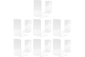 MSDADA Fermalibri, 12x12x18.5 cm,in Acrilico Trasparente di Alta Qualità Fermalibri per Bambini Adulti per Studio, Ufficio, Scuola (7 paia)