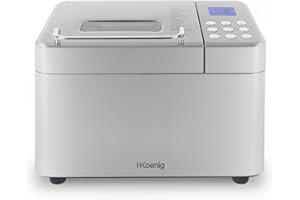 H.Koenig Machine à Pain BAKE440, 15 Programmes, Jusqu’à 1Kg de pain, Confiture, Yaourt, Fonction départ différé/Maintient au 