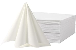 JEBBLAS White Napkins,Disposable Napkins,Linen Feel Napkin,Luxury Paper Towel for Kitchen, Bathroom, Parties, Weddings, Dinners or Events,40x40cm,Pack of 50