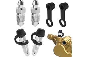 YAJUMGATO 4Set M10x1mm Bolt Bleed Screw with Dust Cap Disc Brake Caliper Exhaust Screw Galvanized Metal Bleed Screw Accessories for Motorcycles Cars Brake Pumps