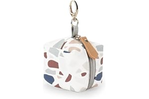 GHZSTE Dummy Bag For Baby, PU Dummy Case Holder, Cute Soother Pods Pacifier Holder Case With Zip Closure & Strap, Waterproog Nipple Case Pacifier Storage Holder Box Decorate Accessories