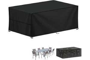LAMUNI Abdeckung Gartenmöbel Schutzhülle für Gartentische, 210x90x75cm Loungemöbel Abdeckung Wasserdichte Gartenmöbel Abdeckplane Winterfest 420D Oxford Abdeckhauben für Tische, Stühle, Sofas