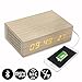 Produktbild Homtime USB Ladefunktion Wecker aus Holz mit NFC Bluetooth Lautsprecher, Freisprechfunkiton, Dimmbares LED Display Eichenholz M9