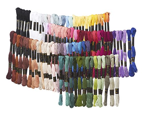 VBS Stickgarn 100 Döckchen 8m langes Sticktwist 6fädig je 8 m 100% Baumwolle häkeln nähen knüpfen in vielen Farben