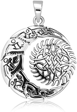 Sterling Silver 925 Smiling Star Sun Crescent Moon Sky Ocean Wave Universe Celestial Pendant
