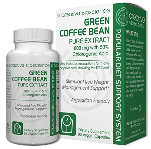 Creative Bioscience Bean Pure Extract Diet Supplement, Green Coffee, 60 Count