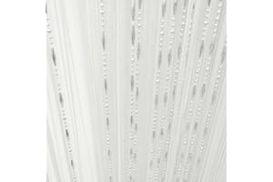 SANJIANKE-FS Dew Drop Chain Bead Curtain String Door Room Divider Fly Bug Screen Tassel String Line Door Curtains Window Room Divider Decorative Tulle Curtains For Room String Bead Curtain (White)