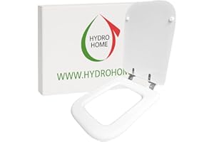 HYDRO HOME - Copriwater Ideal Standard Conca Come Originale, Tavoletta WC Ideal Standard con Cerniere Inclinate Idonee, Coperchio Water Copri Water in Legno Rivestito (BIANCO)