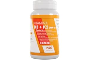 NATURAL SPRINT Vitamina D3 K2 240 Compresse Vitamina D, Vitamin D3 2000 UI + 200 µg Vitamina K, Supporta Ossa, Denti, Muscoli Articolazioni & Sistema Immunitario e Vitamina K2 Menachinone MK7