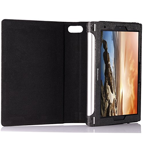 MoKo Lenovo Yoga 10 HD+/Yoga 10 Hülle Case – PU Leder Tasche Ständer Schutzhülle Ledertasche Etui Smart Cover mit Stylus-Halterung für Yoga 10 HD+ 10 Zoll HD Android 4.3 Jelly Bean Tablet,Schwarz - 3