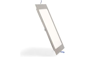 LEDUNI ® Pack 2 Unidades Downlight Panel LED NÍquel Cuadrado 20W 2000LM Luz Fría 6500K Angulo 120 IP44 225X225x10H MM Dimension de Corte 205x205MM