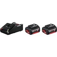 Bosch Professional 18V System Akku Starterset (2x4.0Ah Akku + Ladegerät GAL 18V-40, im Karton)