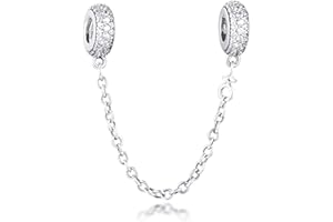 PANDOCCI Adatto bracciale Pandora & collana pavimentano catena Ispirazione sicurezza perline d'argento con CZ originale 925 fascini d'argento Gioielli fai da te