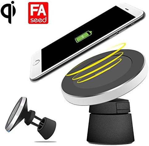 QI Wireless Fast Charger Magnetic Car Mount, Fast Wireless Charging Air Vent / Dashboard 2-in-1 Phone Holder Cradle iPhone X 8 8 plus Samsung Galaxy S8 Plus S7 Edge Note 8 and All Qi Enabled Devices, Fast Charger