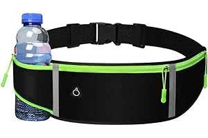 Flintronic Torba sportowa, torba do biegania, podwójna kieszeń na iPhone -pasek siłownia i uchwyt na telefon komórkowy do biegania z hakiem, 2 Czarny+zielony-b, M, 1 EU