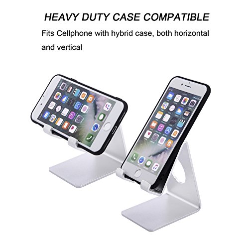 Telefono cellulare Supporto, ahxll supporto per cellulare, Alluminio supporto, supporto per smartphone, tablet, Phone Stand, Docking Station per iPhone, Samsung (tutti i telefoni cellulari), iPad, Kindle e TabletsÂ â€“Â Argento