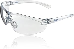 Dräger X-pect 8320 okulary ochronne, lekkie okulary ochronne z dużym polem widzenia, na plac budowy, do warsztatu, jazdy na rowerze, joggingu, przezroczyste, odporne na zarysowania i zaparowanie, 1