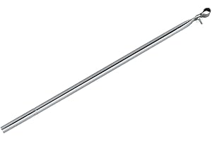 BERGER Barra telescópica de 170 – 260 cm, tubo de acero 25 x 1 mm para toldos – Barras con abrazadera, punta de tierra y pie – Protección contra viento y clima