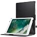 Produktbild MoKo Hülle für Neu iPad 9.7 Zoll 2018 / 2017 - Slim-Fit Echt Leder Tasche Schutzhülle Schale Smart Case mit Auto Schlaf / Wach Funktion und Stift-Schleife / Standfunktion für New Apple iPad 9.7" Retina Display Tablet, Schwarz