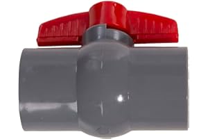GETTIMORE Robinet à boisseau sphérique en PVC avec douille coulissante pour tuyau d'alimentation en eau, 20 mm, 25 mm, 32 mm, 40 mm, 50 mm, rouge et gris (50 mm)