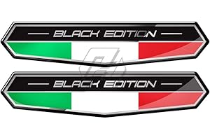 QISUO Pegatina de la Bandera de Italia, Pegatina de edición Negra de Italia for Piaggio Vespa GTS150 GTS250 GTS300 GTV150 GTV250 GTV300