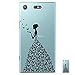 Produktbild HopMore Compatible with Sony Xperia XZ1 Compact Hülle Silikon Transparent Durchsichtig Clear Design Muster Bumper Slim Handyhülle Tasche Schale Hüllen Case - Mädchen Schmetterlinge