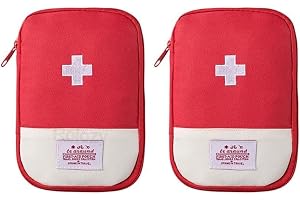 Rolozy 2 Pack Empty Compact Travel First Aid kit Bag Pouch,Mini Portable Medical Bag for Outdoor Home Office Travel Car Bus Camping Hiking Multifunction Emergency Medicine Storage Bag