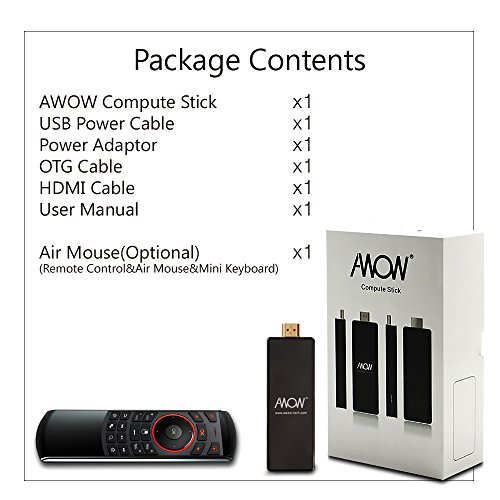 AWOW PC Stick Intel Mini Desktop Computer 32GB ROM 2GB RAM – Including Windows 10 Intel Atom Quad Core Wifi Wlan Bluetooth 4.0 HDMI - 7
