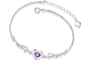 LuLiyLdJ Bracelet d'amant d'ange en Diamant Violet, Idée Cadeau Anniversaire pour Fille, 1 pièce