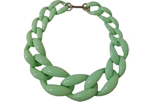 CLSSLVVBN Vintage Style Women S Jewelry Necklace Handmade Cuban Chain Collar Statement Piece Women Boho Chunky Acrylic Link Chain