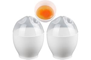 Muteitt 2 Pezzi Bracconiere per Uova in Camicia a Microonde Cuociuova per Uova Sode Creatore Rapido di Uova in Camicia Tazze per Bracconiere Tazza per Bollire Facilmente Le Uova