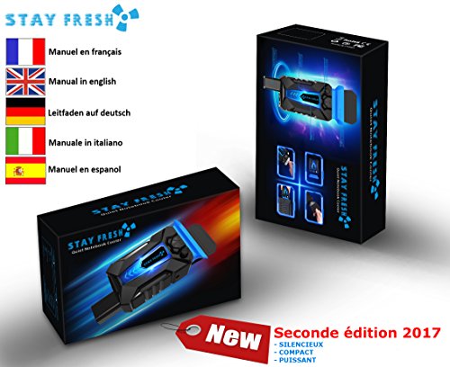 PRATIK Tragbarer PC-Kühler [2016 leise-aktualisiert] – Leistungsstarker USB-Abzieher von heißer Luft für die Kühlung von Laptops von 14″ bis 17″- Neu leise – weniger laut - 2