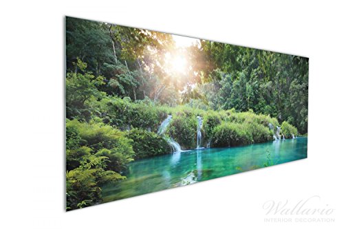 Küchen-Rückwand | Glas mit Motiv Türkisgrüner See im Nationalpark in Guatemala in Premium-Qualität: Brillante Farben, ohne Aufhängung | geeignet zum Verkleben |Spritzschutz Küche Herd Spüle | abwischbar | pflegeleicht