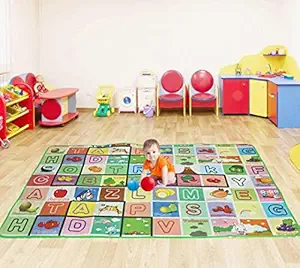 PEAKFINITY Waterproof Double Side Baby Play Crawl Floor Mat for Kids Picnic School Home (Large Size -6 X 4 feet, Multicolour) with Zip Bag to Carry