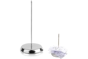 ROONTIN Stainless Steel Receipt Spike - Ticket Holder Straight Rod Bill Spike Paper Memo Holder for Restaurant Office Hotel