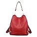 Produktbild Dame Fashion Pu Leder College Rucksack Schultertasche Satchel Handtasche Für Frauen Mehrfarbig,Red-M