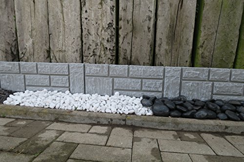 Steinimitat Zaun Rasenkante Palisade Beeteinfassung antikgrau 2,34 m x 20 cm x 2,5 cm stark schnelle Lieferung & Versand - 6