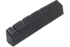 BLACK DOG MUSIC Graphite six string left handed guitar top nut 42x6mm White, Black or Ivory (Black)
