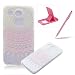 Produktbild LG Nexus 5X Hülle Silikon Gummi Schutzhülle,LG Nexus 5X Ultradünn Slim Weiches Rubber TPU Gel Back Cover,Herzzer Flexibel Glatt Licht Kratzfest Buntes Gedruckt Silikon Gelee Schutz Schutztasche Zurück Hülle Bumper Case für LG Nexus 5X + 1 x Frei Rosa Handy Halterung Ständer + 1 x Frei Rosa Stift Stylus - Weiße Blume