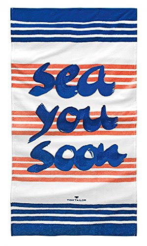 Tom Tailor Strandtuch Beach Towel "Sea", coral, Badetuch, Saunahandtuch, Sauna, Handtuch, Bad, Badehandtuch, Duschtuch, Duschhandtuch
