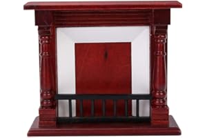 ZERODIS Domek dla lalek Mini kominek 1:12 Meble do dekoracji domku dla lalek Drewno różane Mini kominek Ozdoba meblowa Decor Zabawki dla dzieci