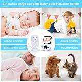 GHB Babyphone 2,4 GHz Babymonitor Drahtloser Digitalkamera 2,4 Zoll LCD Display mit Nachtlicht Gegensprechfunktion und Temperatur - 3