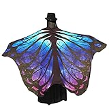 Damen Weicher Gewebe Schmetterlings Flügel Schal, Zolimx Nymphen Pixie Kostüm Zusatz (Blau2)