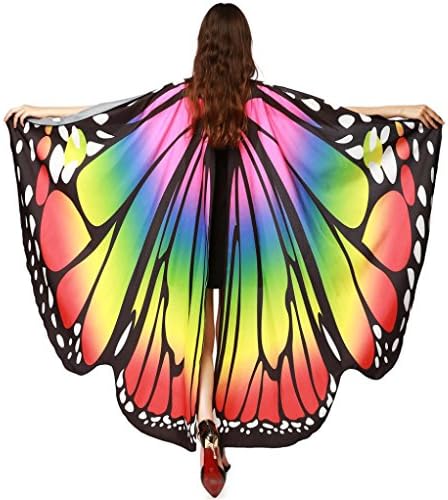 TUDUZ Women Soft Fabric Peacock/bat/butterfly Wings Shawl Fairy Ladies Nymph Pixie Costume Accessory for Girls Shawl St.Patricks Day Party Cosplay Costume