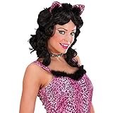 Rosa Leoparden Ohren mit Strass Leo Haarreif mit Federn Süße Leopardenohren Lady Tierohren Panther Haarreifen Sexy Katzenohren Kostüm Accessoire Damen